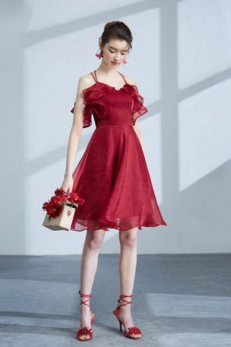 Cute Burgundy Short Prom Dress,homecoming Dress,cocktail Dress