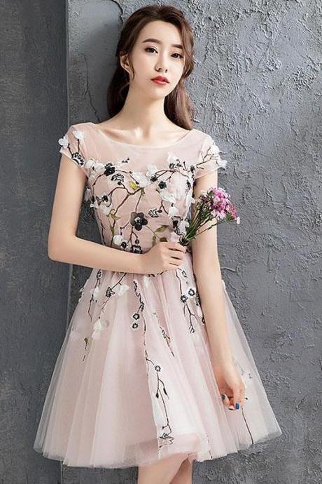 Pink Tulle Short Prom Dress,homecoming Dress,cocktail Dress