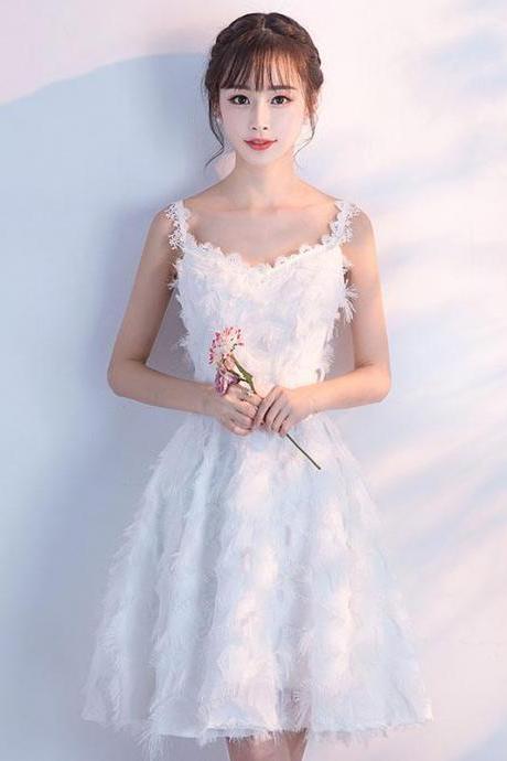 Unique White Short Prom Dress,white Homecoming Dress