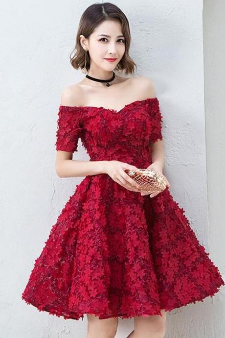 Cute Burgundy Short Prom Dress,evening Dress