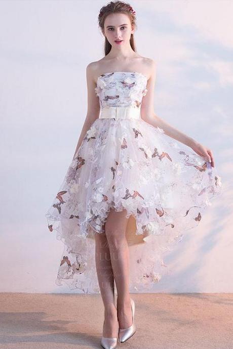 Unique tulle lace short prom dress,tulle homecoming dress