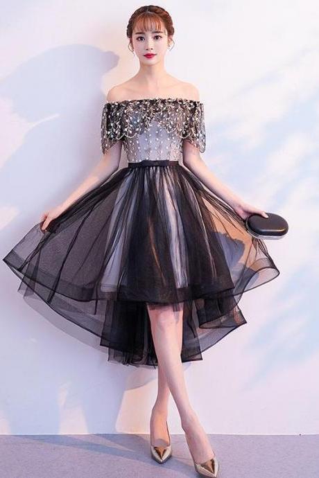 Black Tulle Lace Short Prom Dress,black Tulle Homecoming Dress