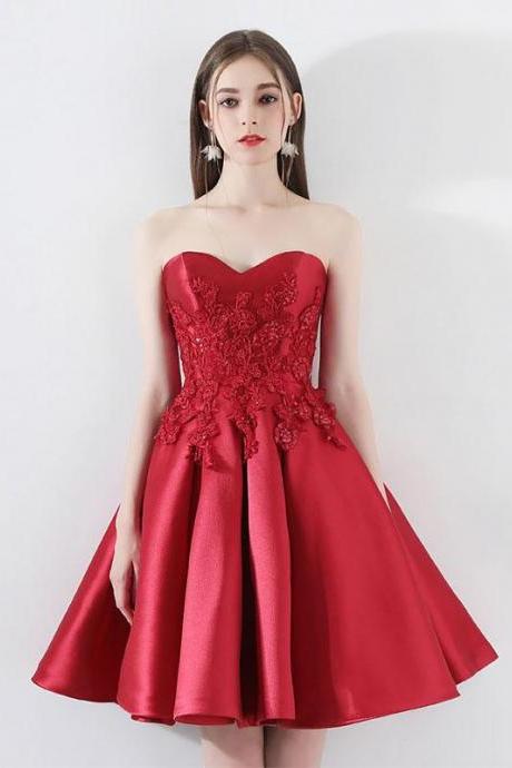 Burgundy Lace Short Prom Dress,burgundy Homecoming Dress