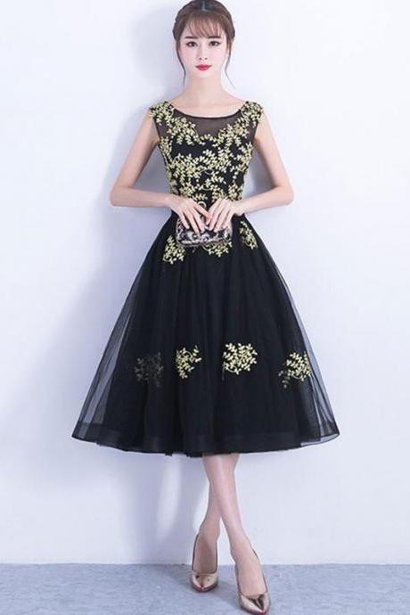 Black Tulle Lace Short Prom Dress,black Homecoming Dress