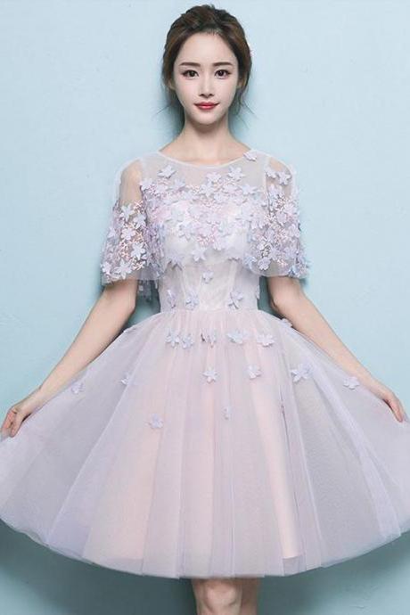 Simple Tulle Lace Short Prom Dress,tulle Evening Dress