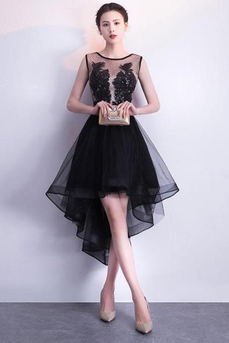 Black Tulle Short Prom Dress,black Tulle Homecoming Dress