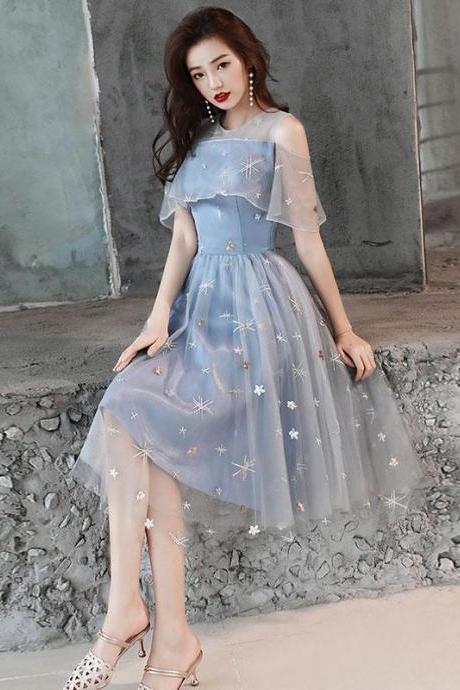 Blue Tulle Lace Short Prom Dress,blue Homecoming Dress