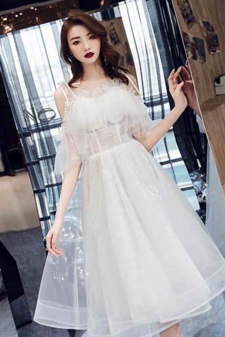 White Tulle Short Prom Dress,white Tulle Homecoming Dress