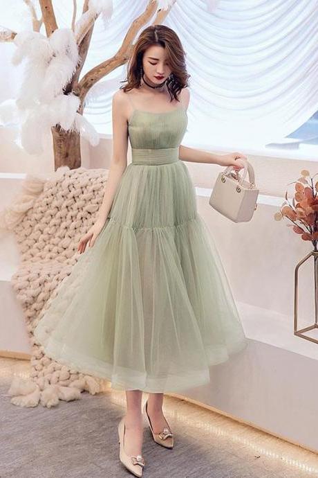 Simple green tulle short prom dress green tulle homecoming dress
