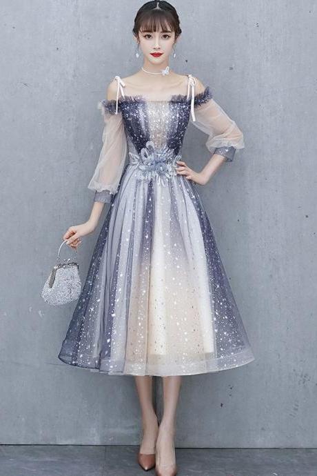Cute blue tulle short prom dress blue tulle formal dress
