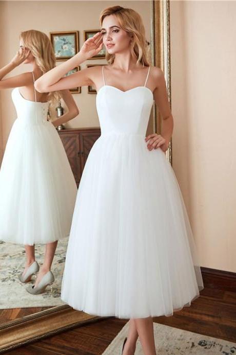 White Sweetheart Neck Tulle Short Prom Dress White Cocktail Dress
