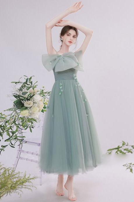 Green Tulle Short Prom Dress,green Tulle Lace Evening Dress