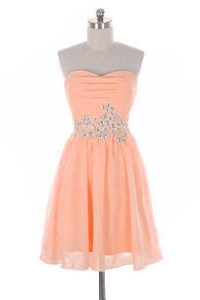 Lovely Short Prom Dress with Beaded, Simple Cute Homecoming Dresses, Short Party Dresses