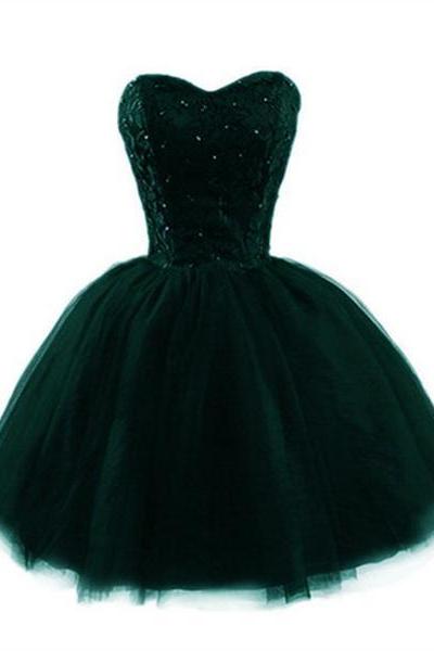 Dark Green Sweetheart Homecoming Dresses, Cute Teen Formal Dress, Party Dresses