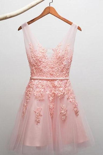 Cute Tulle And Lace Applique Homecoming Dresses, Lovely Party Dress, Cute Formal Dress