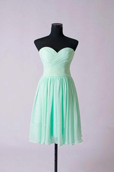 Beautiful Simple Mint Green Sweetheart Wedding Party Dress, Beautiful Bridesmaid Dresses, Cute Formal Dress