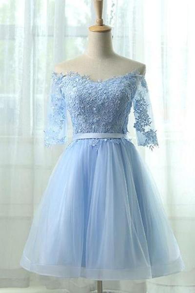 Light Blue Short Homecoming Dress , Elegant Party Dress, Cute Formal Dresses