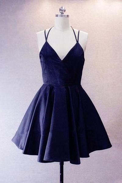 Navy Blue Homecoming Dresses, Simple Pretty Prom Dress
