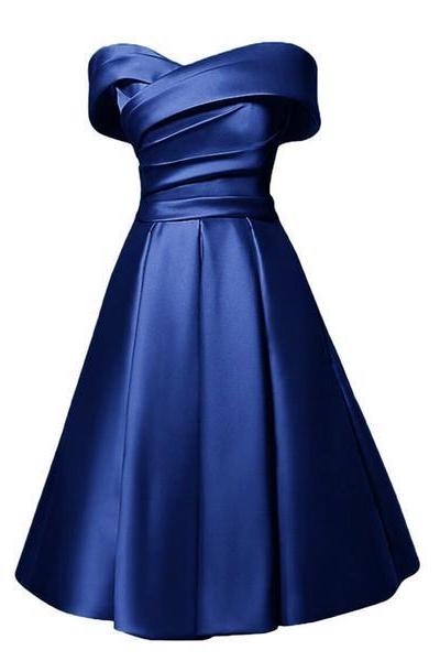Charming Satin Sweetheart A-line Wedding Party Dress, Cute Prom Dress