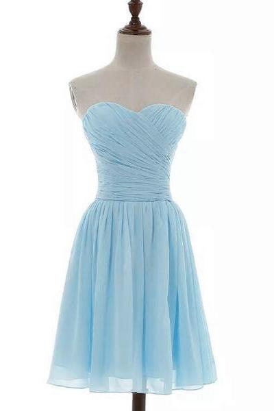 Beautiful Sweetheart Simple Chiffon Bridesmaid Dress , Knee Length Formal Dress