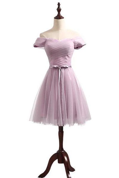 Lovely Lavender Tulle Sweetheart Short Prom Dress, Homecoming Dress ?for