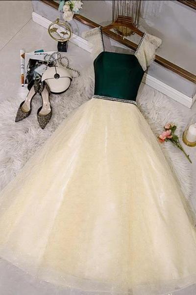 Champagne Tulle And Lace Pearls Party Dresses, Short Prom Dress Homecoming Dresses