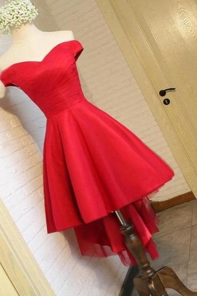 Simple Sweetheart Off Shoulder High Low Party Dress Homecoming Dress, Short Prom Dresses