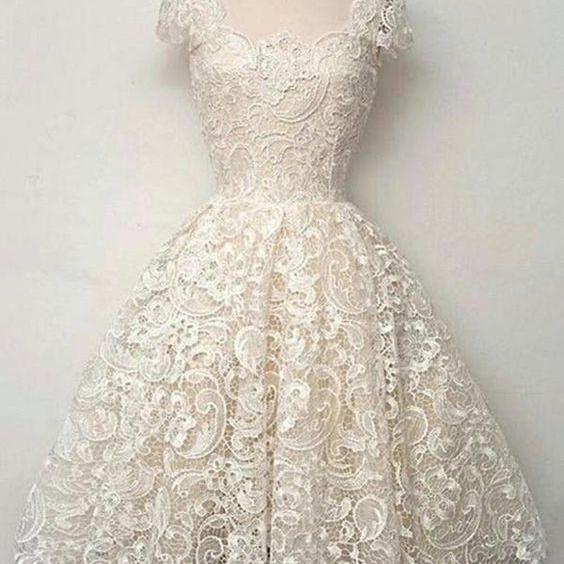 Girls' Anniversary Court Retro Dress with Lace Trims