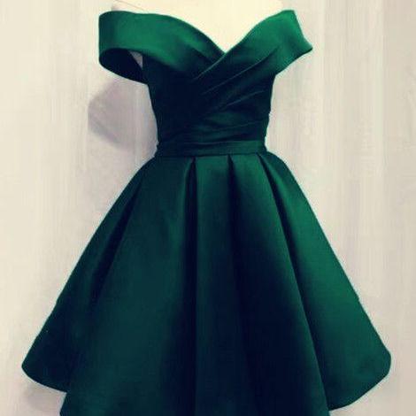 Short emerald green prom dress hot sale