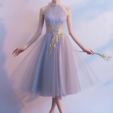 Phoebe – Halter Tulle Tea Dress