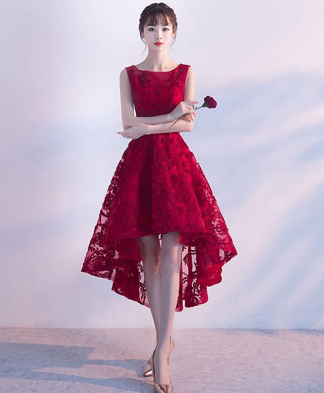 Burgundy High Low Dress Buy Burgundy Dresses For Women By Styli Online