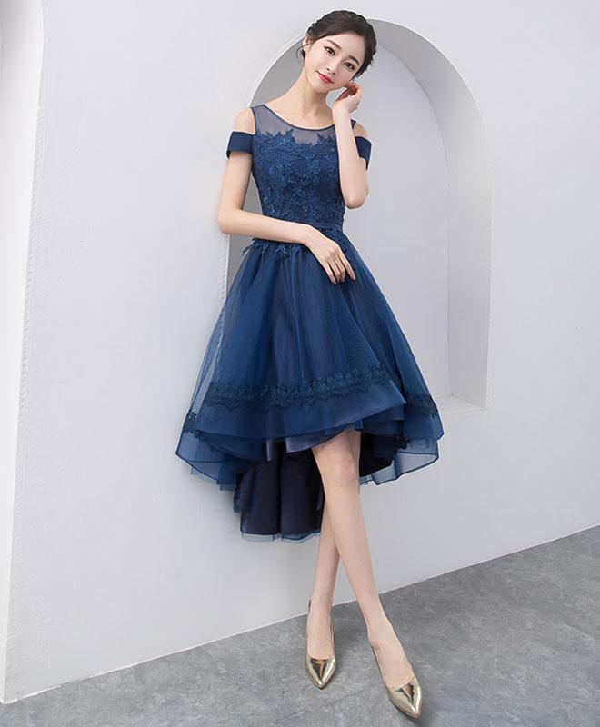 Dark Blue Lace Tulle Short Prom Dress,homecoming Dress on Luulla