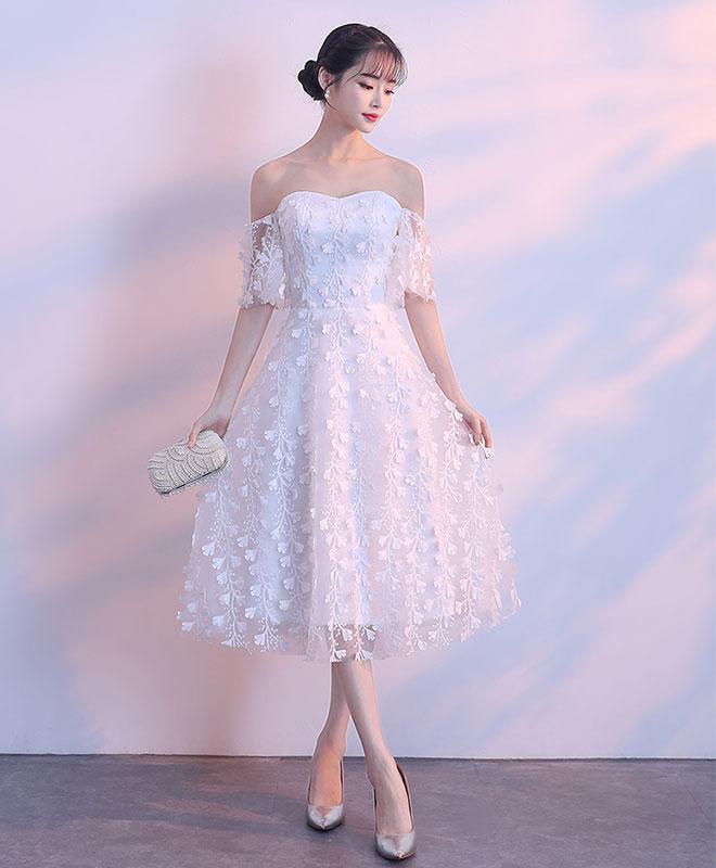 White Sweetheart Sleeveless Lace Prom Dress Long With Split main image 1