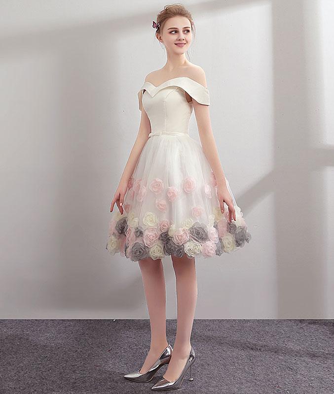 Simple sweetheart chiffon short prom dress tulle homecoming dress     S3341