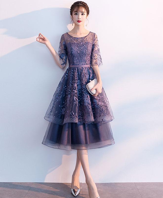 purple Tulle Lace Short Prom Dress Cocktail Dress on Luulla
