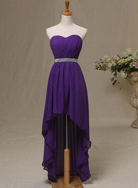 Purple High Low Formal Dresses, Pretty Simple Chiffon Formal Dresses ...