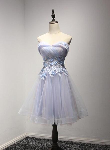 Light Blue Sweetheart Tulle Party Dress , Short Formal Dress on Luulla